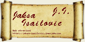 Jakša Isailović vizit kartica